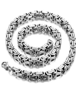 Urban Jewelry Impressive Mechanic Style Men's Necklace Stainless Steel Silver Chain, Width 6mm (19,21,23 Inches) 21.0 Inches 7 81WZjZHjcL