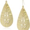 Gold-Tone Filigree Hammered Teardrop Earrings 17 81WajJfYKWL