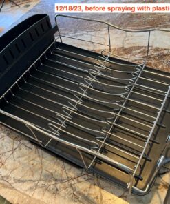 Polder KTH-615 Dish Rack & Tray 4 PC Combo– Advantage System Includes Rack, Drain Tray, Removable Drying Tray & Cutlery Holder – Stainless Steel & Plastic 4-piece 53 81WatWryYyL