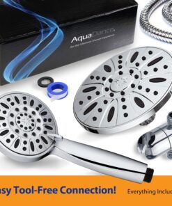 AquaDance 7" Premium High Pressure 3-Way Rainfall Combo Combines The Best of Both Worlds-Enjoy Luxurious Rain Showerhead and 6-Setting Hand Held Shower Separately or Together, Chrome 2.5 Gallon Per Minute 25 81WbYvOzFoL