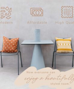 Woven Nook - Modern & Luxurious 18" x 18" Decorative Boho Throw Pillow Covers - Durable Quality & Machine Washable - Indy Design - Orange, Yellow, Black, and White - 4 Pack 25 81WbePndyRL