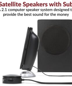 Cyber Acoustics CA-3810 2.1 Multimedia Speaker System with Subwoofer, 80 Watts Peak Power, Strong Bass, Perfect for Music, Movies, and Games 10 81WcDVUS01L