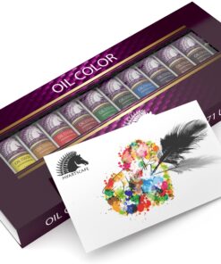 MyArtscape Oil Paint Set - 21ml x 12 Tubes - Artist Quality - Lightfast - Heavy Body - Highly Pigmented Oil-based Colors - Excellent Coverage - Professional Painting Supplies 4.8 Fl Oz (Pack of 12) 14 81WcG3t7njL