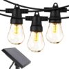 Brightech Ambience Pro Solar Powered Outdoor String Lights, 48 Ft Commercial Grade Waterproof Patio Lights, 15 Edison Bulbs, Shatterproof LED Chirstmas Solar String Lights - 1W LED, Soft White 48 Feet 25 81WdALF5fDL