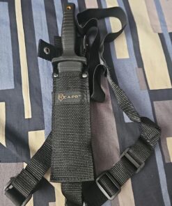 Reapr 11002 Tac Boot Knife, 4.75 Inch Double Edge Self Defense Knife for EDC | Use as Ankle Knife, Belt Knife or Over Shoulder Carry | 4.25" Hi Grip Handle | Nylon Web Sheath with Abs Insert 30 81WerTWCUAL