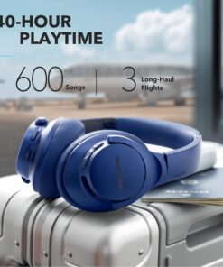 Soundcore Anker Life Q20 Hybrid Active Noise Cancelling Headphones, Wireless Over Ear Bluetooth Headphones, 60H Playtime, Hi-Res Audio, Deep Bass, Memory Foam Ear Cups, for Travel, Home Office Blue 22 81WflQW5Y0L 1