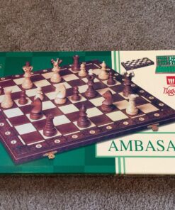 Wegiel Handmade European Ambassador Chess Set - Wooden 21 Inch Beech & Birch Board with Felt Base - Carved Hornbeam & Sycamore Wood Chess Pieces Ambassador - Brown 93 81Wga0p9BAL