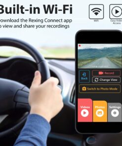 Rexing V1P Pro Dual 1080p Full HD Front and Rear 170° Wide Angle Wi-Fi Car Dash Cam with Built-in GPS Logger, Supercapacitor, 2.4" LCD Screen, G-Sensor, Loop Recording, Mobile App, Parking Monitor 15 81WgcVUsHTL