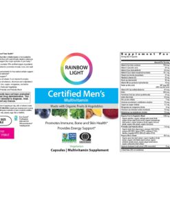 Rainbow Light Multivitamin for Men, Vitamin C, D & Zinc, Probiotics, Men's Multivitamin Provides High Potency Immune, Heart, & Liver Support, Non-GMO, Vegetarian, 120 Tablets 38 81Wh9MRCwL 1
