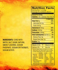 Alternative view of Slim Jim Bacon Jerky, Hickory Smoked Flavor, 2.75 Oz. Bag (Pack of 12) 2.75 Ounce (Pack of 8)