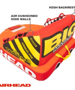 Airhead Big Mable Towable 1-2 Rider Tube for Boating and Water Sports, Heavy Duty Full Nylon Cover with Zipper, EVA Foam Pads, Patented Speed Safety Valve for Inflating & Deflating, Dual Tow Points 20 81WkoXutoL