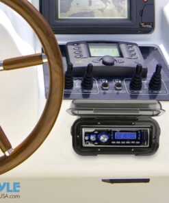 Pyle Durable Universal Marine Stereo Cover - Water Resistant Boat Radio Protector Shield with Flip-Up Door & Neoprene Gasket - Compatible with Dual Shaft & DIN Style Stereos - Pyle PLMRCB3 , Black 14 81WnItYYe7L