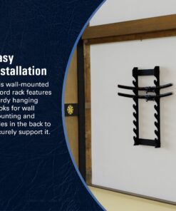 Whetstone Cutlery 8-Tier Wall Display Sword Rack, Durable Wall Mounted Samurai, Katana, Wakizashi, or Any Standard Swords Holder with Stylish Elegant Black Finish - Home, Room, Office, or Dojo Decor, 3''x17.5''x39 10 81Wobm8LlS