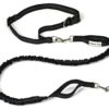 Prosper Pets Hands Free Dog Leash - Dual Handle Running Leash – Shock Absorbing, Extendible Bungee – Adjustable Waist Belt – for Running, Jogging or Walking Standard - 36" Leash Black