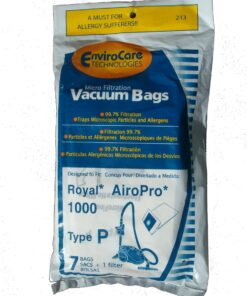EnviroCare Replacement Micro Filtration Vacuum Bags Designed to fit Royal AiroPro Type P Canisters 7 bags and 1 Filter