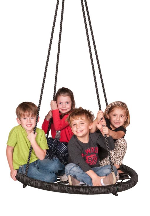 M & M Sales Enterprises MM00124Web Riderz Outdoor Swing N' Spin- Safety Rated to 600 lb, 39 inch Diameter, Adjustable Hanging Ropes, Ready to Hang and Enjoy as a Family, Black