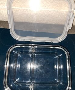 JoyJolt Divided Food Storage Containers with Lids Airtight. 5 Pack Glass Meal Prep Containers 2 Compartment Set Glass Bento Box. Reusable Food Containers, Portion Control Containers for Weight Loss Gray 52 81WtWKmWmML