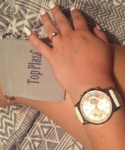 Top Plaza Fashion Women's Analog Watch, PU Leather Band Rose Gold Tone - White White Watch 43 81Wv28iDa8L