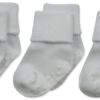 Jefferies Socks Unisex Baby Organic Cotton Non-Skid Turn Cuff Socks 3 Pair Pack 0-3 Months White 6 81Wx3hW320L