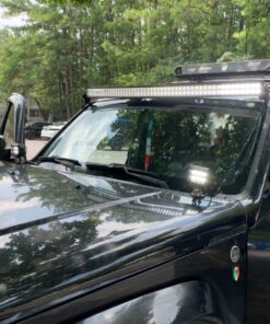 LEDKINGDOMUS Led Light Bar 300W 52 inches Curved Light Bar & 2pc 4 inches 18W Flood Light Pods & Switch Wiring Harness Compatible for Jeep, Pickup, Truck, Car, ATV, 4x4, 4WD, Off Road Driving Light 52inch + 4inch Pods + Wiring Harness Black 48 81WxYHeJb4L