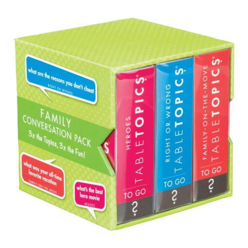 TableTopics Family Conversation Question Card Pack - 120 Fun Question Cards for Families, Great for Family Game Night, Conversation Starter Cards for Parties, Fun for All Ages