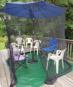 Best Choice Products 9ft Adjustable Mosquito Net for Umbrellas 7.5-11ft, Bug Screen Patio Umbrella Accessory for Outdoor Market Offset Cantilever w/Polyester Mesh Net, Zipper Door, Fillable Base 30 81WyiQQmxgL