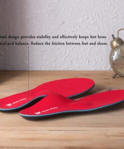 WAKI HOME Orthotics Insoles/Inserts/Pads with Arch Supports for Flat Feet,Plantar Fasciitis,Feet Pain,Pronation,Metatarsal Support for Men and Women Red US Men 6-6 1/2---Women 8-8 1/2 (9.84")(250MM) 9 81WzLulFPKL 5