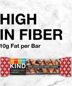 KIND Bars, Dark Chocolate Cherry Cashew, Healthy Snacks, Gluten Free, 12 Count 12 Count (Pack of 1) 17 81WzSKTpj6L
