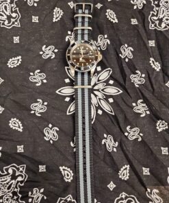 Benchmark Basics Nylon Watch Band - Waterproof Ballistic Nylon One-Piece Military Watch Straps for Men & Women - Choice of Color & Width - 18mm, 20mm, 22mm or 24mm Black / Grey Bond Striped 25 81X aPB8OGL