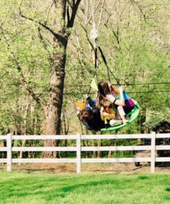 Royal Oak Saucer Tree Swing,Giant 40 Inches with Carabiners and Flags, 700 lb Weight Capacity, Steel Frame, Waterproof, Easy to Install with Step by Step Instructions, Non-Stop Fun! (Green) Green 33 81X100CaecL