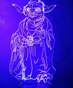 Master Yoda 3D Night Light LED Illusion Lamp Bedside Desk Table Lamp, Loveboat 7 Color Changing Lights with Acrylic Flat & ABS Base & USB Charger as Home Decor and A Best Gift Master Yoda 13 81X1LmDdXnL