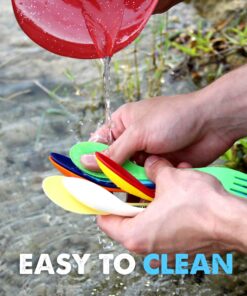 Tapirus Spork to Go V8 Set - 8 Colorful Durable and BPA Free Sporks - Spoon, Fork and Knife Combo Utensils Flatware Mess Kit for Camping and Outdoor Activities - with Bottle Opener and Carrying Case 21 81X2L6a35YL