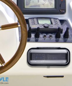 Pyle Water Resistant Marine Stereo Cover - Smoke Colored Heavy Duty Boat Radio Protector Shield with Flip-up Door & Spring Loaded Release - Mounting Gasket Included - Pyle PLMRCW1,White White Standard Packaging 22 81X2REfgUL