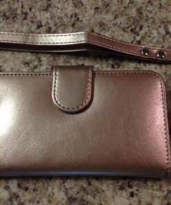 FYY Designed for iPhone SE Case 2016 (1st Generation) / iPhone 5 Case/iPhone 5s Case, Luxury PU Leather Wallet Phone with Card Holder Protective Shockproof Kickstand Case Cover Gold A-Gold 38 81X2poDLucL