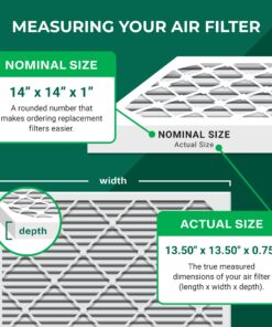 Filterbuy 14x14x1 Air Filter MERV 8 Dust Defense (4-Pack), Pleated HVAC AC Furnace Air Filters Replacement (Actual Size: 13.50 x 13.50 x 0.75 Inches) 10 81X3hs0SWEL