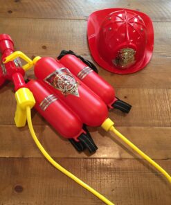 Prextex Fireman Backpack Water Guns for Kids w/Fire Hat | Water Toys Big Water Gun | Super Fast Squirt Water Blaster| All Ages Kids & Adults | Play Range Water Gun for Pool Party Favors Includes fireman hat 48 81X3l16w3PL 1