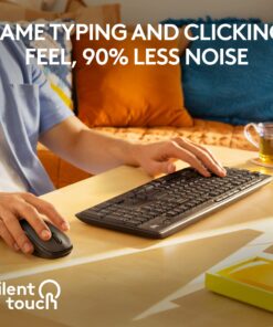 Alternative view of Logitech MK295 Wireless Mouse & Keyboard Combo with SilentTouch Technology, Full Numpad, Advanced Optical Tracking, Lag-Free Wireless, 90% Less Noise - Graphite Black