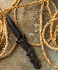 TAC Force TF-711 Series Assisted Opening Folding Knife, Half-Serrated Blade, Black Handle, 5-Inch Closed 15 81X6yU7vubL