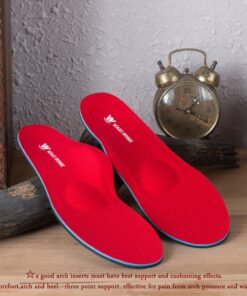 WAKI HOME Orthotics Insoles/Inserts/Pads with Arch Supports for Flat Feet,Plantar Fasciitis,Feet Pain,Pronation,Metatarsal Support for Men and Women Red US Men 10-10 1/2---Women 12-12 1/2 (11.42")(290MM) 11 81X6zfg9LVL 2