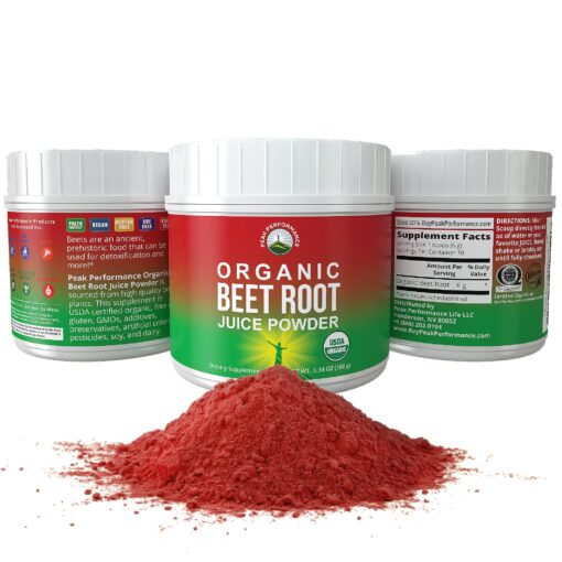 Organic Beet Root Powder - Ultra High Purity Super Food Beets Juice Powder. 100% Pure Nitric Oxide Boosting Beetroot Supplement. Keto, Paleo, Vegan Reds Superfood Rich in Polyphenols