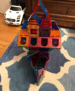 Playmags 150-Piece Magnetic Tiles Building Set – 3D Magnet Building Blocks, Creative Imagination, Inspirational, Educational STEM Toys for Kids with 1 Car Single 65 81X9tb5OuL