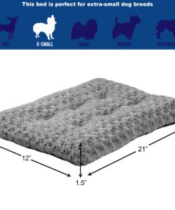 MidWest Homes for Pets Deluxe Dog Beds | Super Plush Dog & Cat Beds Ideal for Dog Crates | Machine Wash & Dryer Friendly, 1-Year Warranty,Gray Gray 22-Inch 24 81XAom4YBlL 1