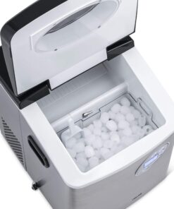 Newair Portable Ice Maker 50 lb. Daily, 12 Cubes in Under 7 Minutes - Compact Countertop Design - 3 Size Bullet Shaped Ice - for Kitchen/Office/RV/Bar - Stainless Steel 30 81XAqKx7HvL