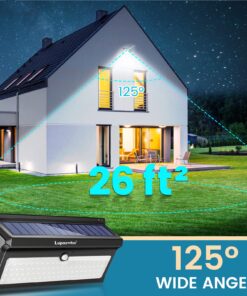Alternative view of Luposwiten Solar Lights Outdoor Waterproof 100 LED Solar Powered Outdoor Lights, Motion Sensor Outdoor Lights for Front Door, Yard, Garage, Garden, Patio, Deck (4 Pack)