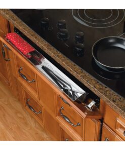 Rev-A-Shelf 31" Slim Tip-Out Sink Tray for Kitchen and Bathroom Base Cabinets, Large Pull Out Stainless Steel Storage Organizer, Silver, 6541-31-52 31 in. 11 81XB4UTvoL