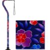 NOVA Sugarcane, Walking Cane with Quad Tip and Carrying Strap, Stand Alone Cane, Maui Flowers Design 3 81XBxe1ykjL