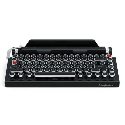 QWERKYTOYS Qwerkywriter S Typewriter Inspired Retro Mechanical Wired & Wireless Keyboard with Tablet Stand