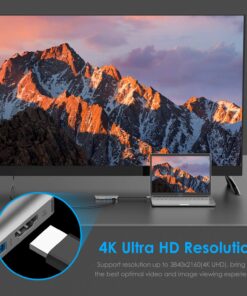 LENTION USB C Hub with 4K HDMI, SD Card Reader, 2 USB 3.0, Type C Charging & Ethernet Compatible 2023-2016 MacBook Pro, New Mac Air/Surface/Steam Deck, More, Stable Driver Adapter (CB-C68, Space Gray) 16 81XCe8O5sXL