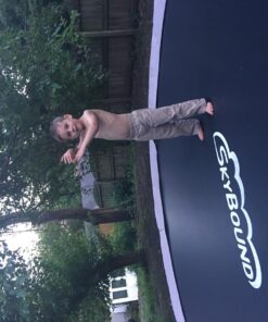 SkyBound Replacement Trampoline Mat, Fits 14ft Frames w/Spring Tool and Durable V-Rings, Bounce Safely with Extra Rows of Stitching - Jumping Mat for 14ft Round Trampoline - Fit 72, 88, and 96 Springs 150” Wide | 72 Rings | Fits 5.5” springs Black 39 81XDfJI XfL