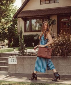 Alternative view of ECOSUSI Women's Briefcase Vegan Leather Laptop Bag for Work Shoulder Computer Satchel Bag with Detachable Bow 14 inch Coffee